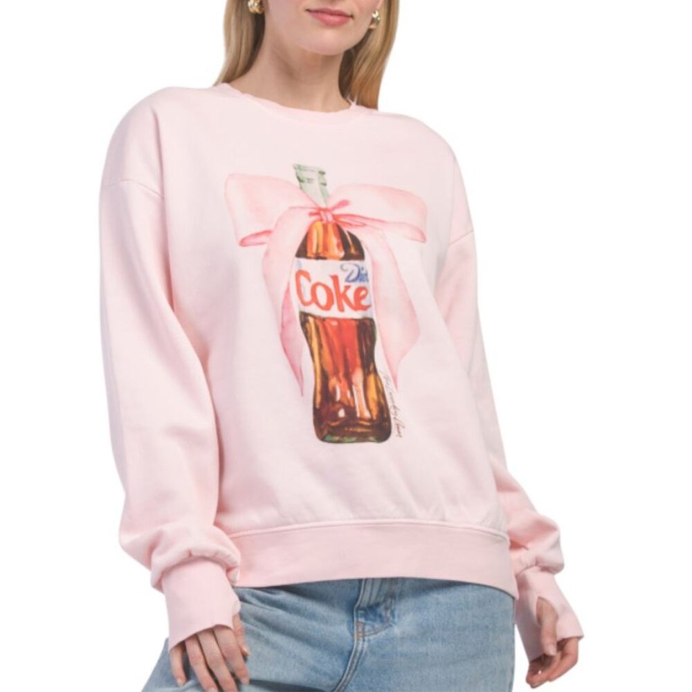 NWT THE LAUNDRY ROOM Diet Coke Bow - Cotton Terry Sweatshirt